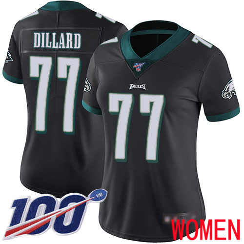 Women Philadelphia Eagles #77 Andre Dillard Black Alternate Vapor Untouchable NFL Jersey Limited Player